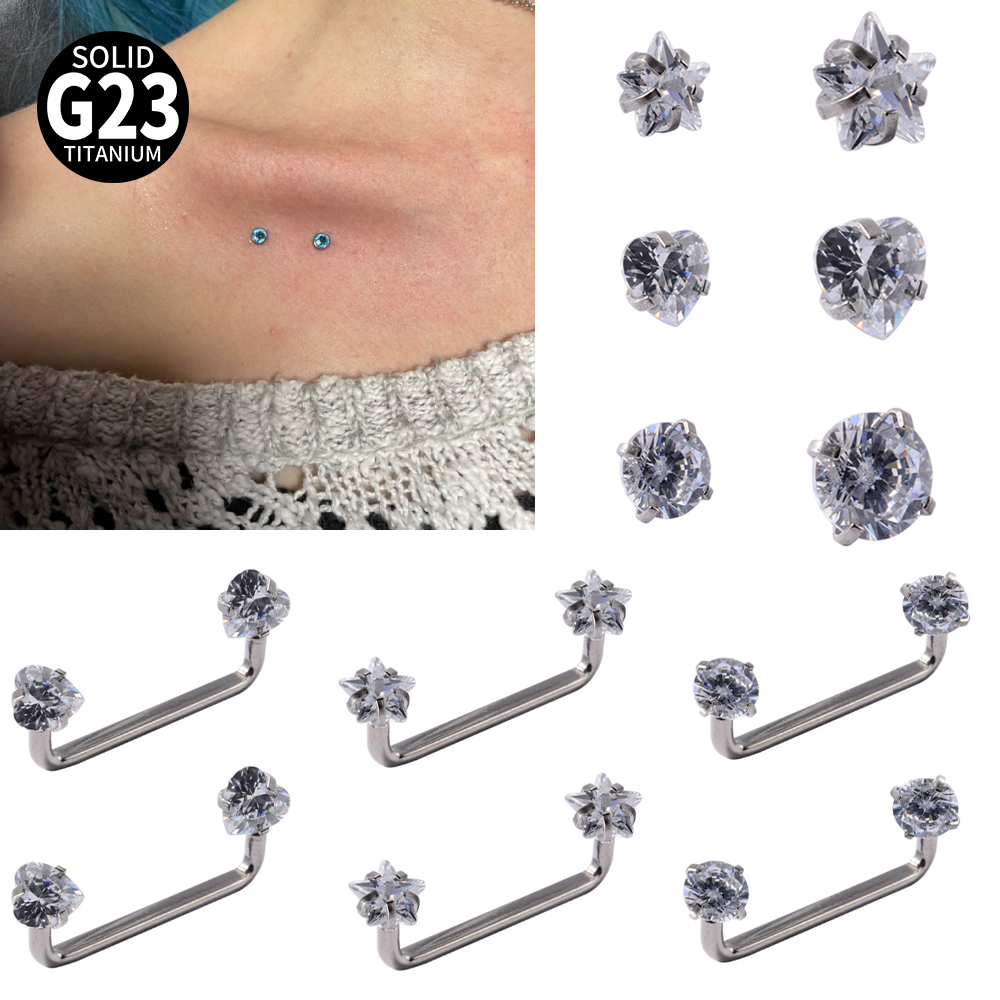 Body Jewelry Implant Grade Titanium - 3-1 SZT. Tytanowe kolczyki do mikrodermalnego