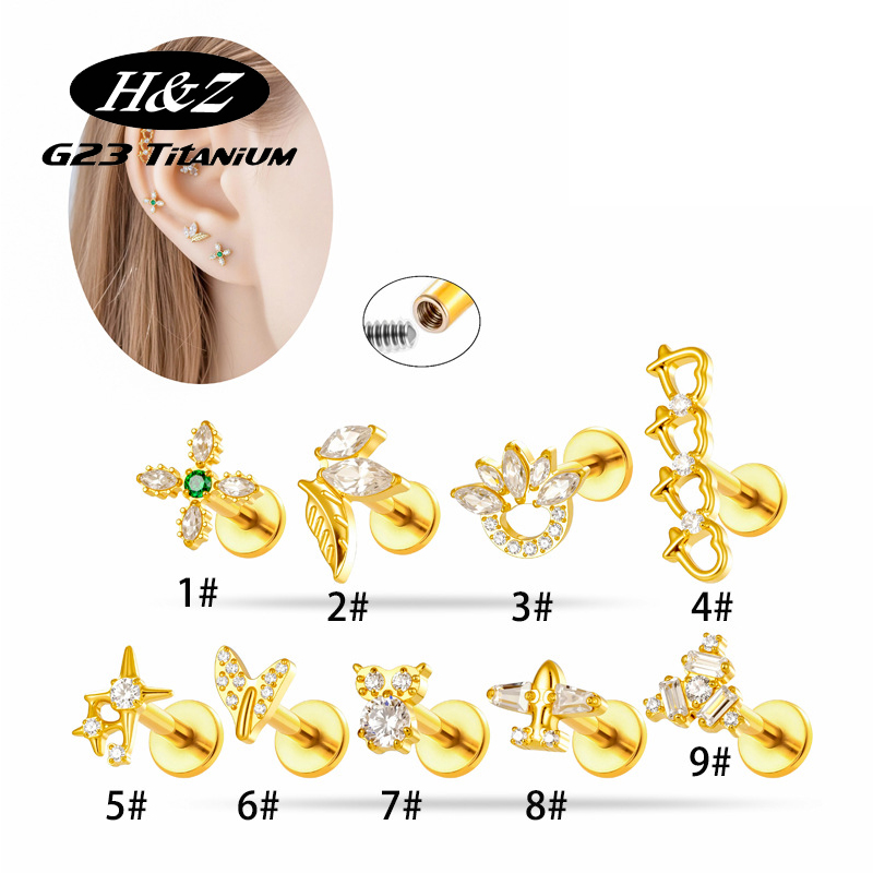 Body Jewelry Implant Grade Titanium - 1 szt. G23 Tytan 16G Kolczyk