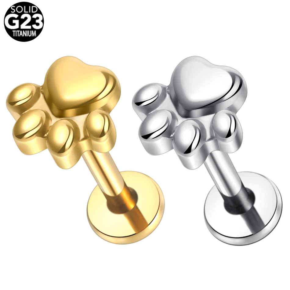Body Jewelry Implant Grade Titanium - 1 szt. Tytanowe kolczyki ze szczeniakiem