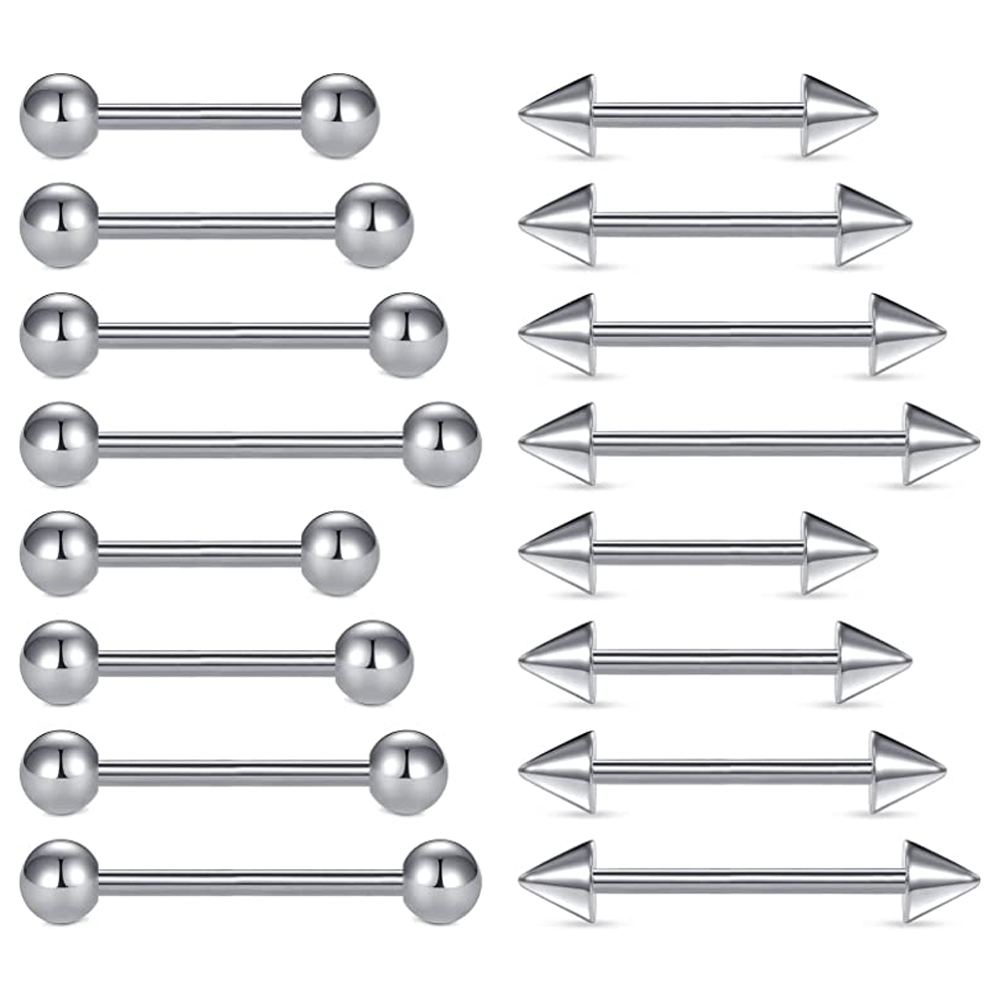 Flat Back Labret Stud - 16szt 14G Pierścienie na sutki ze