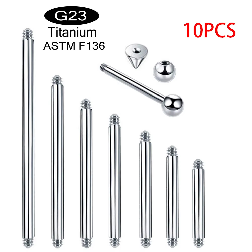 Body Jewelry Implant Grade Titanium - 10 szt./zestaw ASTM F136 Implantowalny Tytan
