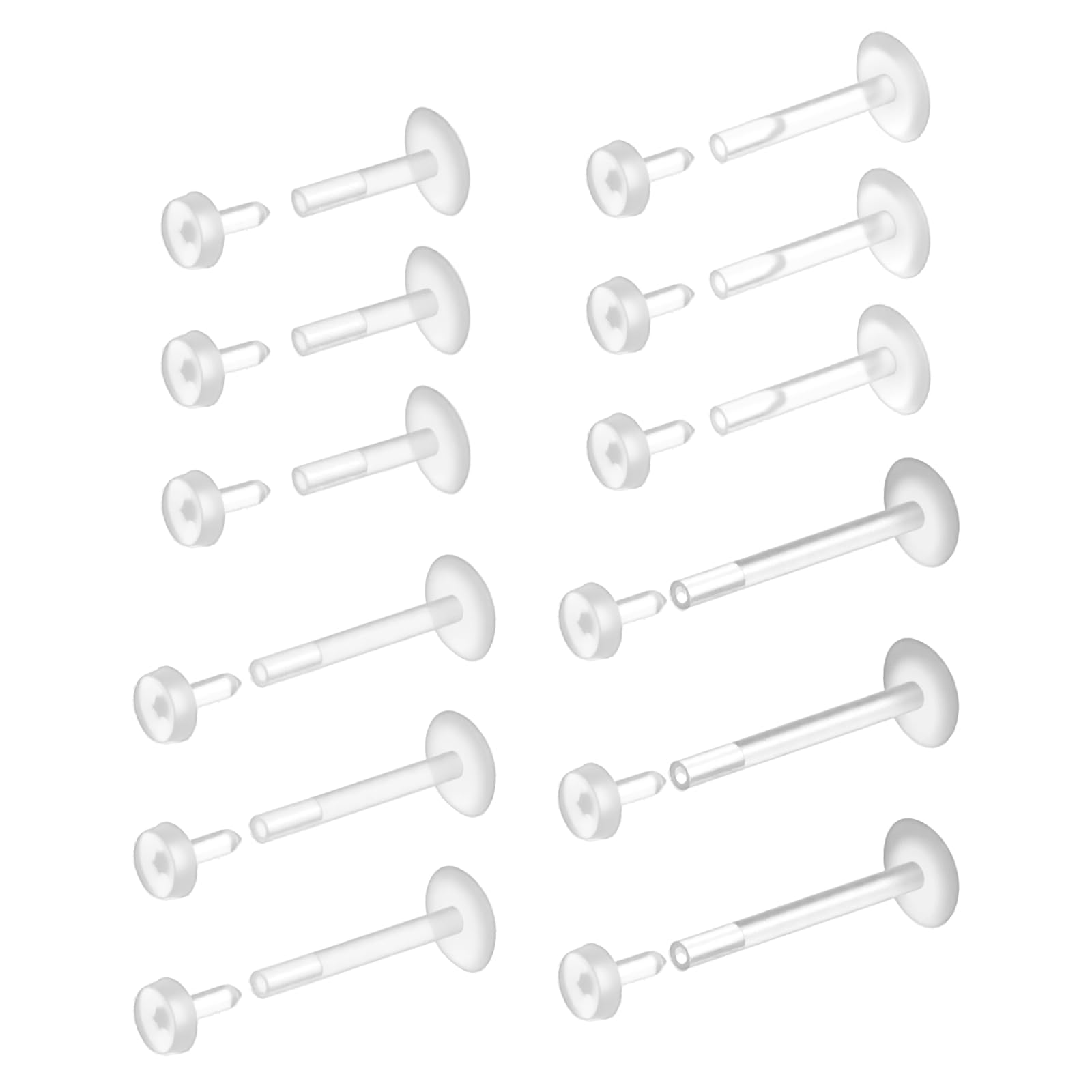 Flat Back Labret Stud - 12 sztuk płaskich pleców przezroczyste kolczyki