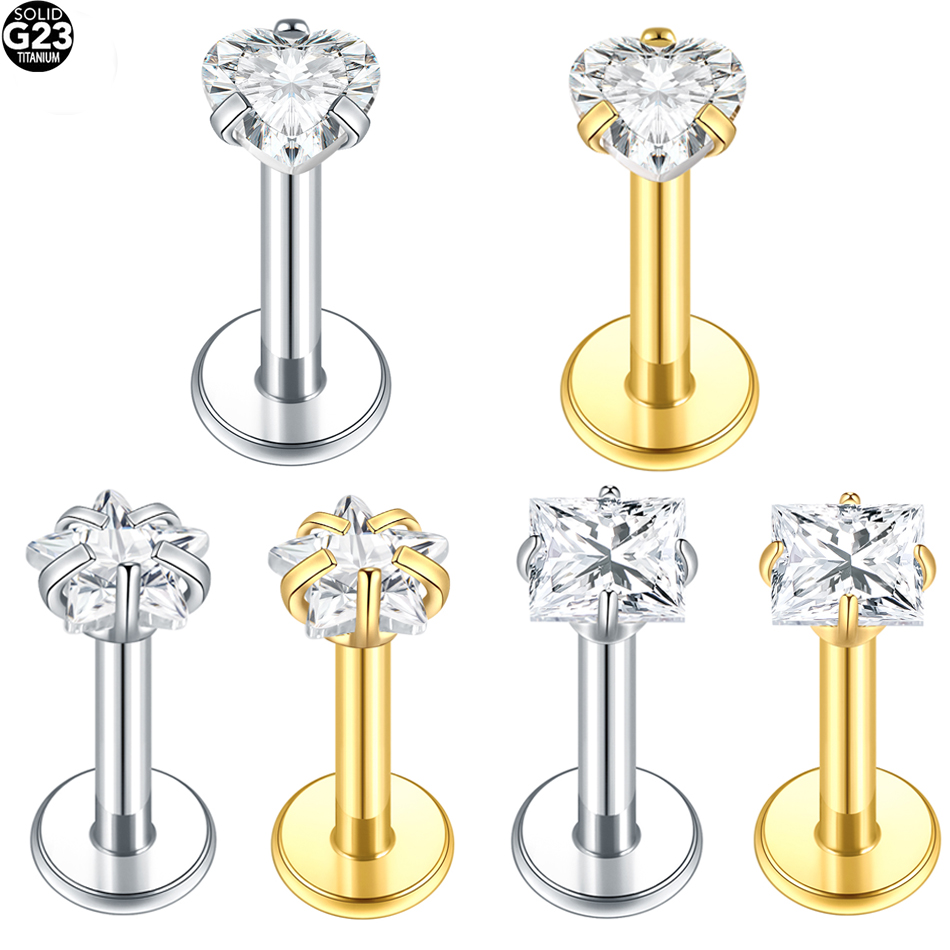 5 sztuk/partia G23 tytanowa ok – Flat Back Labret Stud recenzja i cena