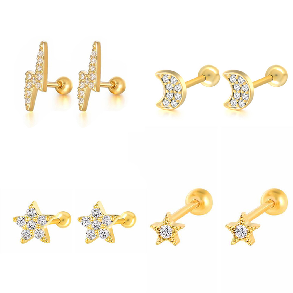 Gwiazda księżyc kolczyk do mał – Body Jewelry Labret recenzja i cena