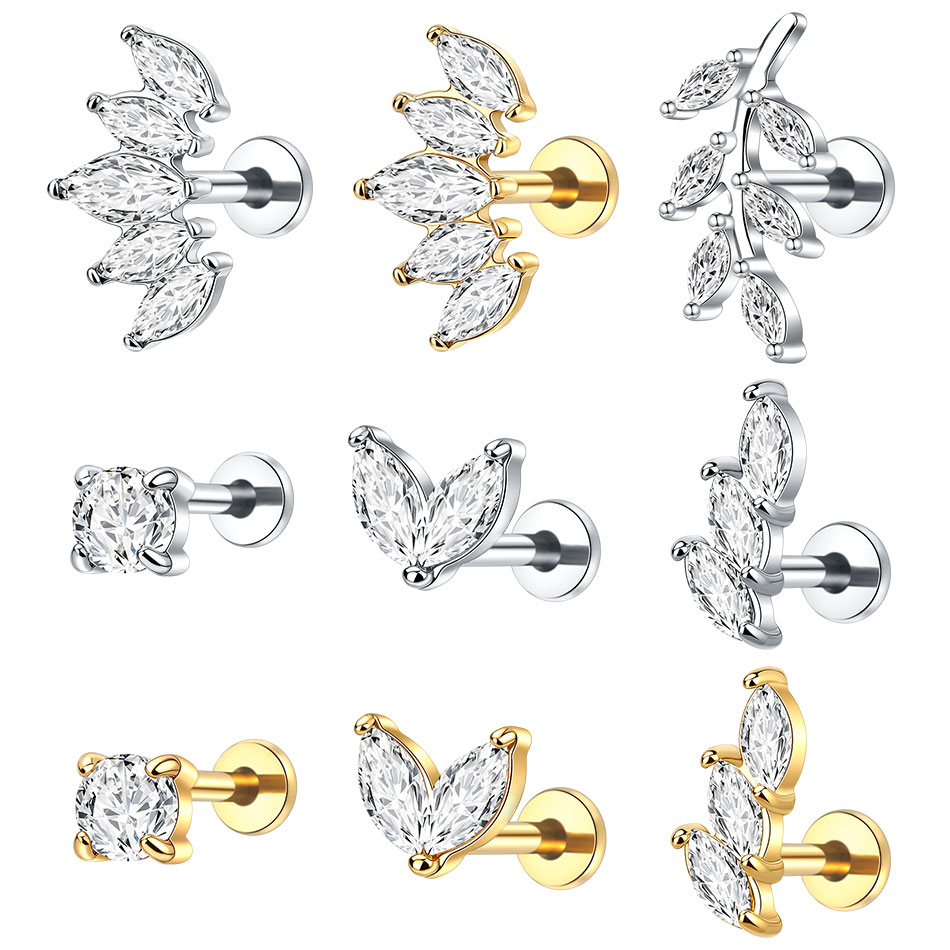 5 szt. Kolczyki ze stali nierd – Flat Back Labret Stud recenzja i cena