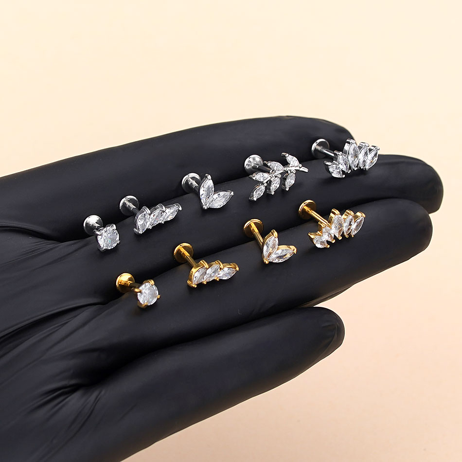 5 szt. Kolczyki ze stali nierd – Flat Back Labret Stud recenzja i cena