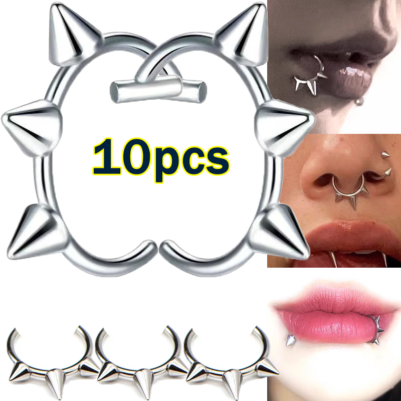 10szt Punk Nose Ring One Nail  – Body Jewelry Labret recenzja i cena