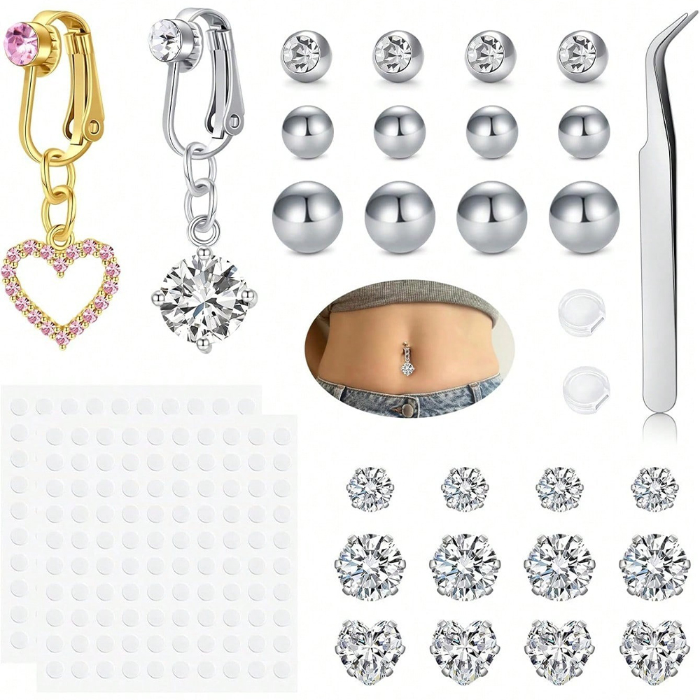 Złoty sztuczny piercing brzuch – Body Jewelry And Piercing recenzja i cena