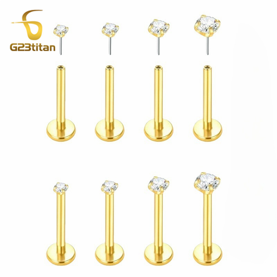 2 szt. Tytanowe kolczyki typu  – Flat Back Labret Stud recenzja i cena