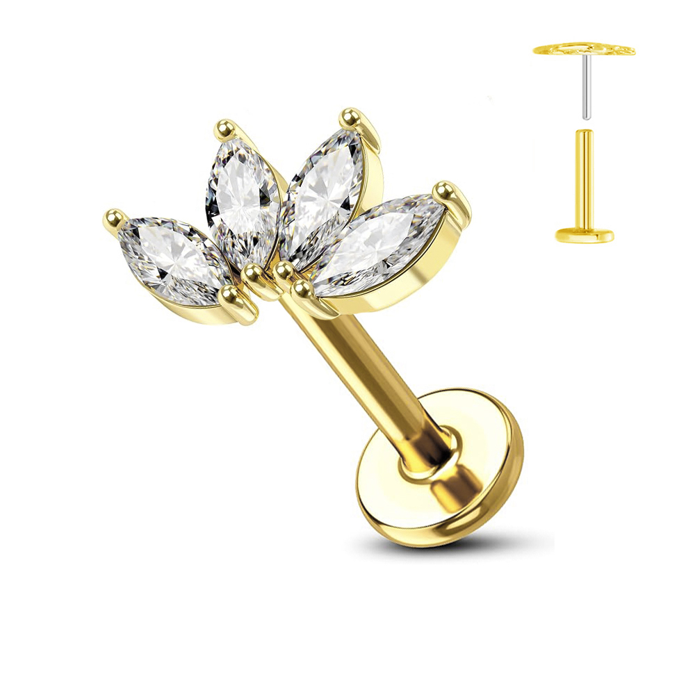 ASTM F136 G23 Tytanowy kwiat B – Flat Back Labret Stud recenzja i cena