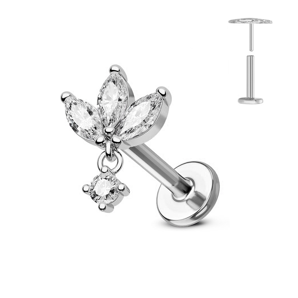 ASTM F136 G23 Tytanowy kwiat B – Flat Back Labret Stud recenzja i cena