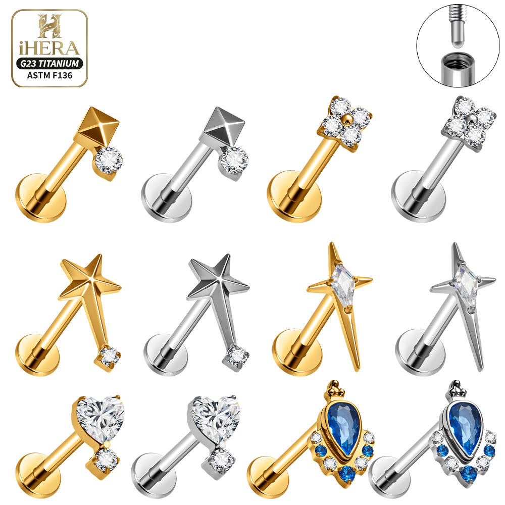 Kolczyk do piercingu z tytanu  – Flat Back Labret Stud recenzja i cena
