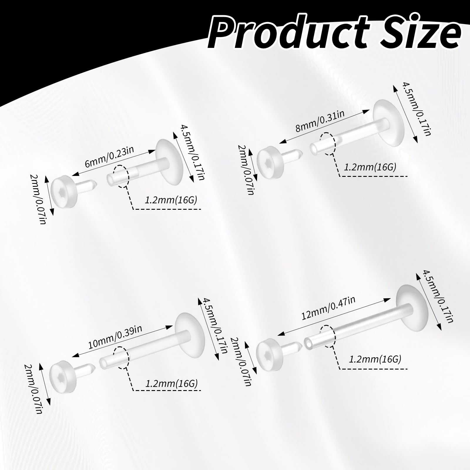 12 sztuk płaskich pleców przez – Flat Back Labret Stud recenzja i cena