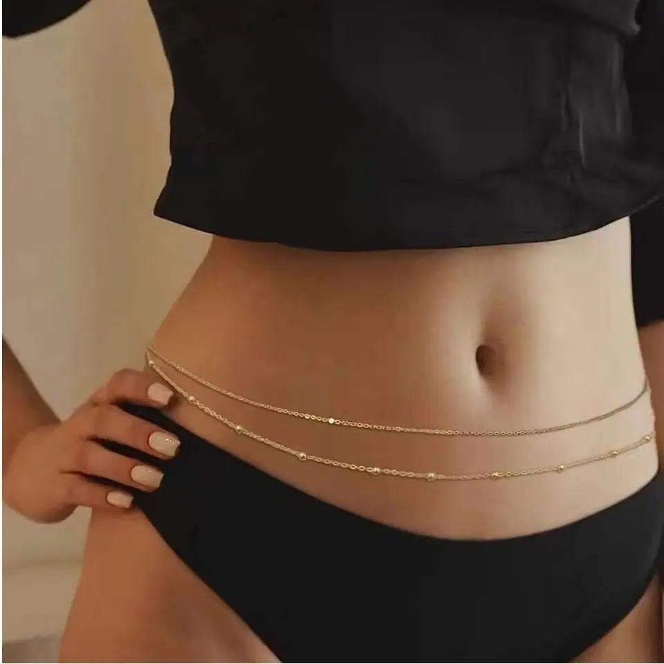 HipHop Podwójne Łańcuszki na B – Body Jewelry Women recenzja i cena