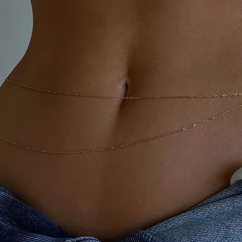 Dwustronny złoty metalowy łańc – Body Jewellery recenzja i cena